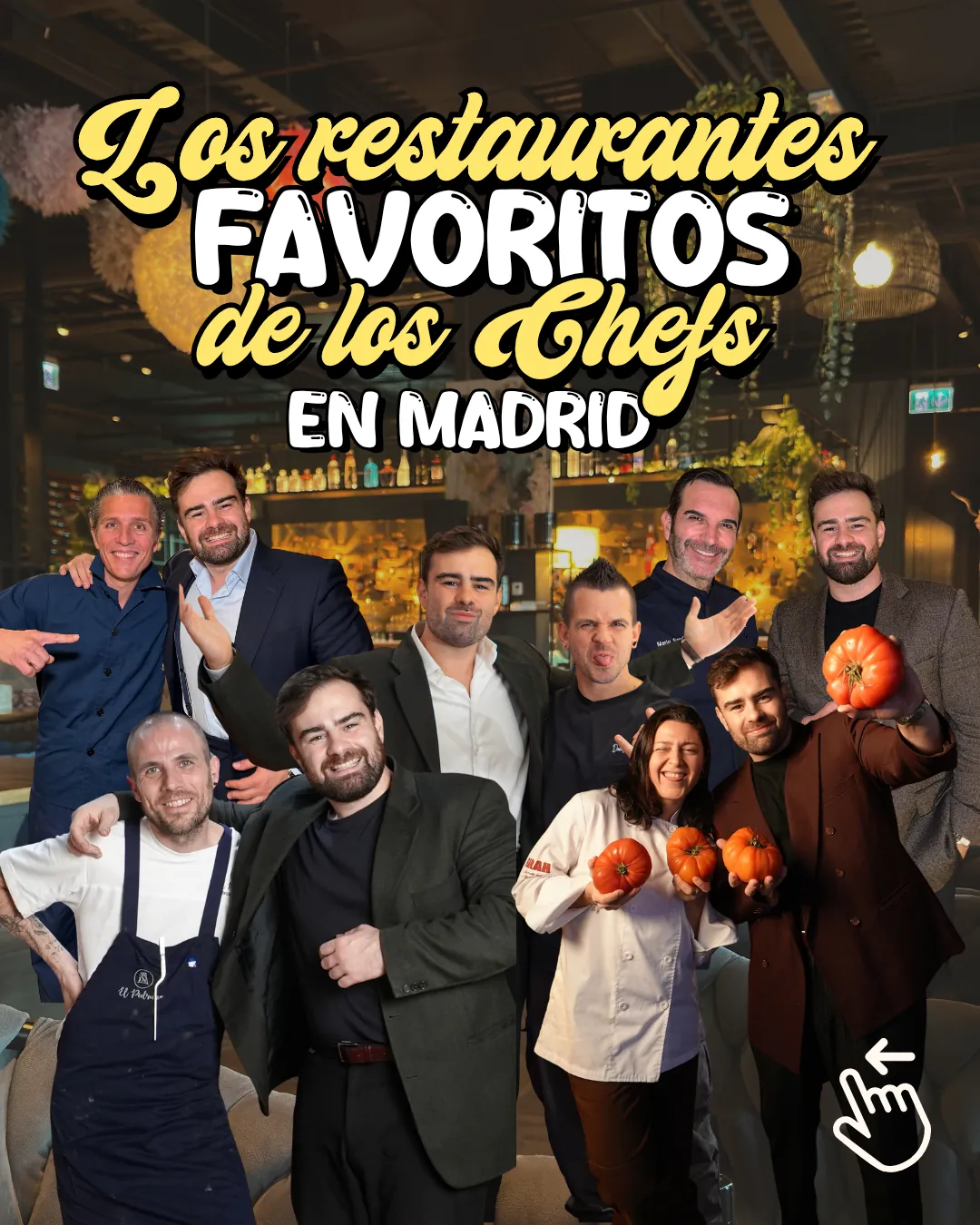 Primera diapositiva del carrusel de Instagram para Kino Jerez con un diseño tipográfico minimalista y elegante enfocado en el criterio de grandes chefs.