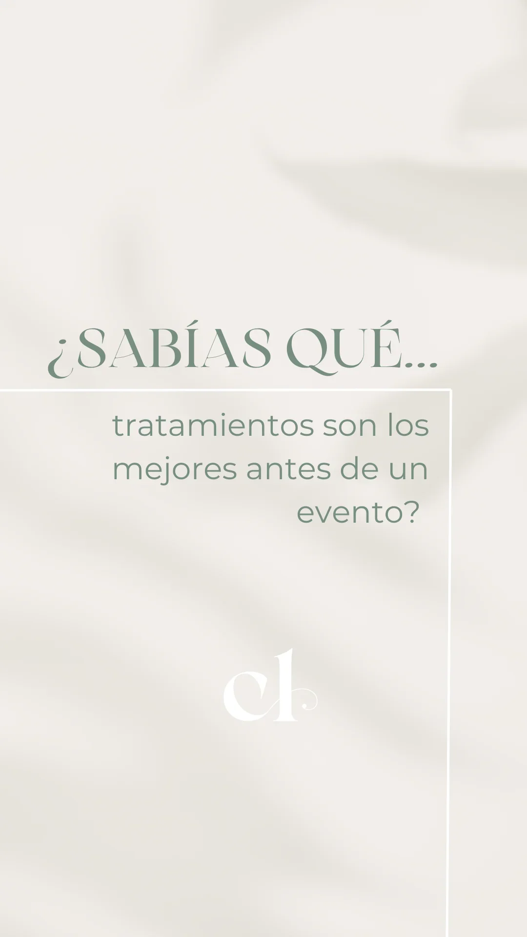 Tratamientos antes de eventos según su efecto
